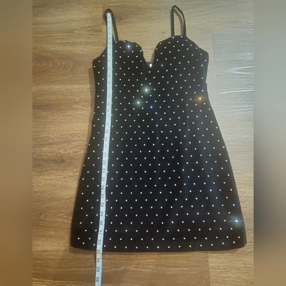 MICHAEL Michael Kors Velvet Embellished Bustier Mini Dress Black Size 6